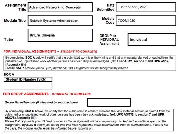 advanced networking assignment