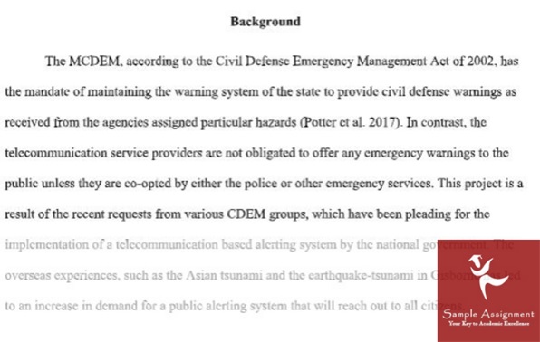 emergency management assignment sample