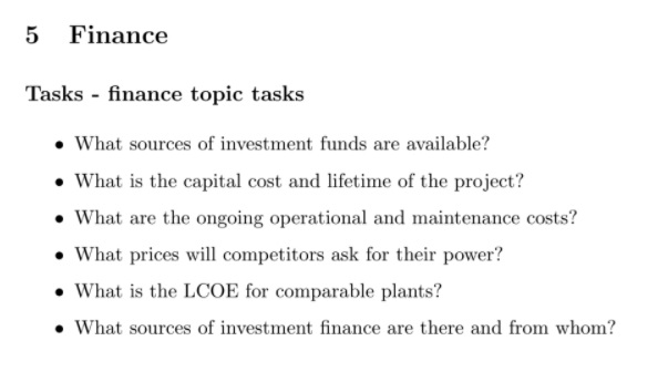 finance topics tasks