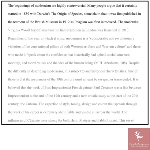 fine arts assignment sample