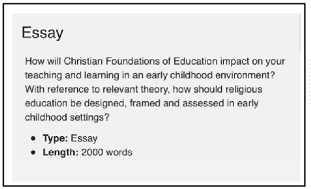 religious education assignment essay